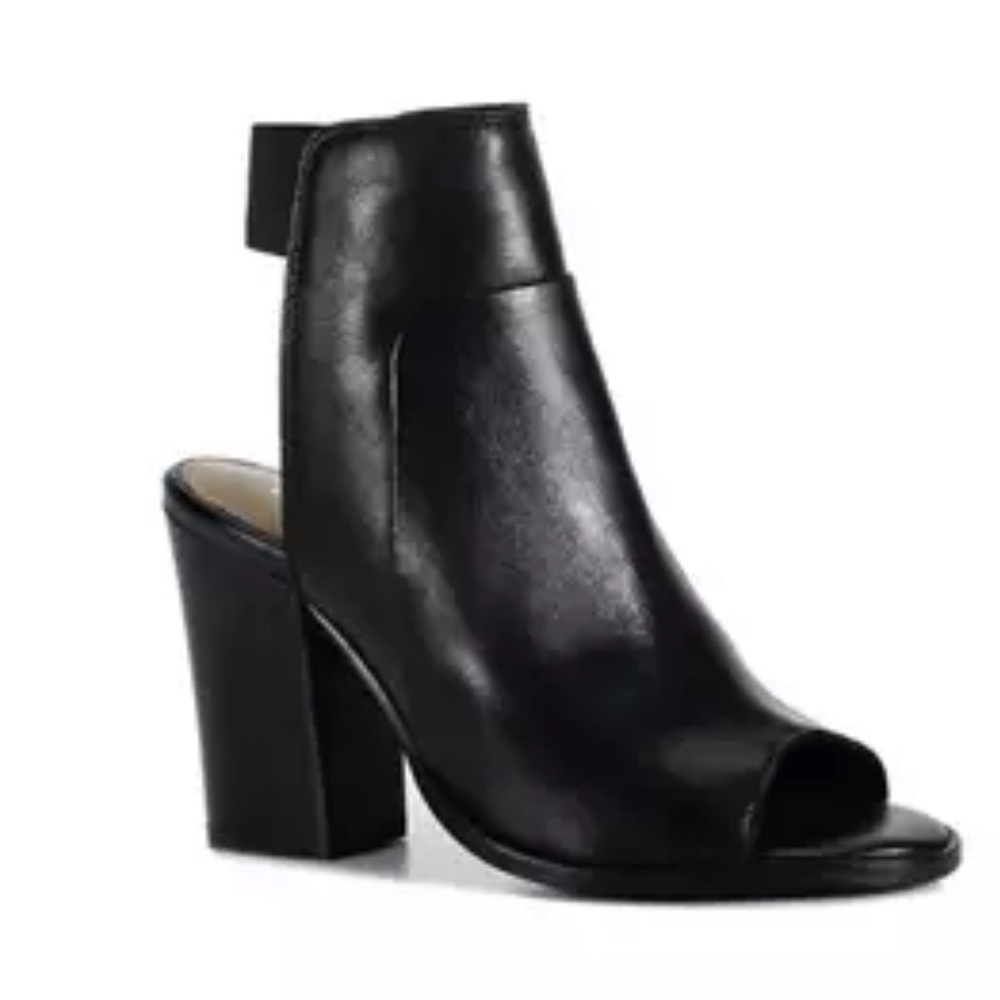NEW Diba True Inner Peace Peep Toe Leather Sandal in Black Women's Size 11